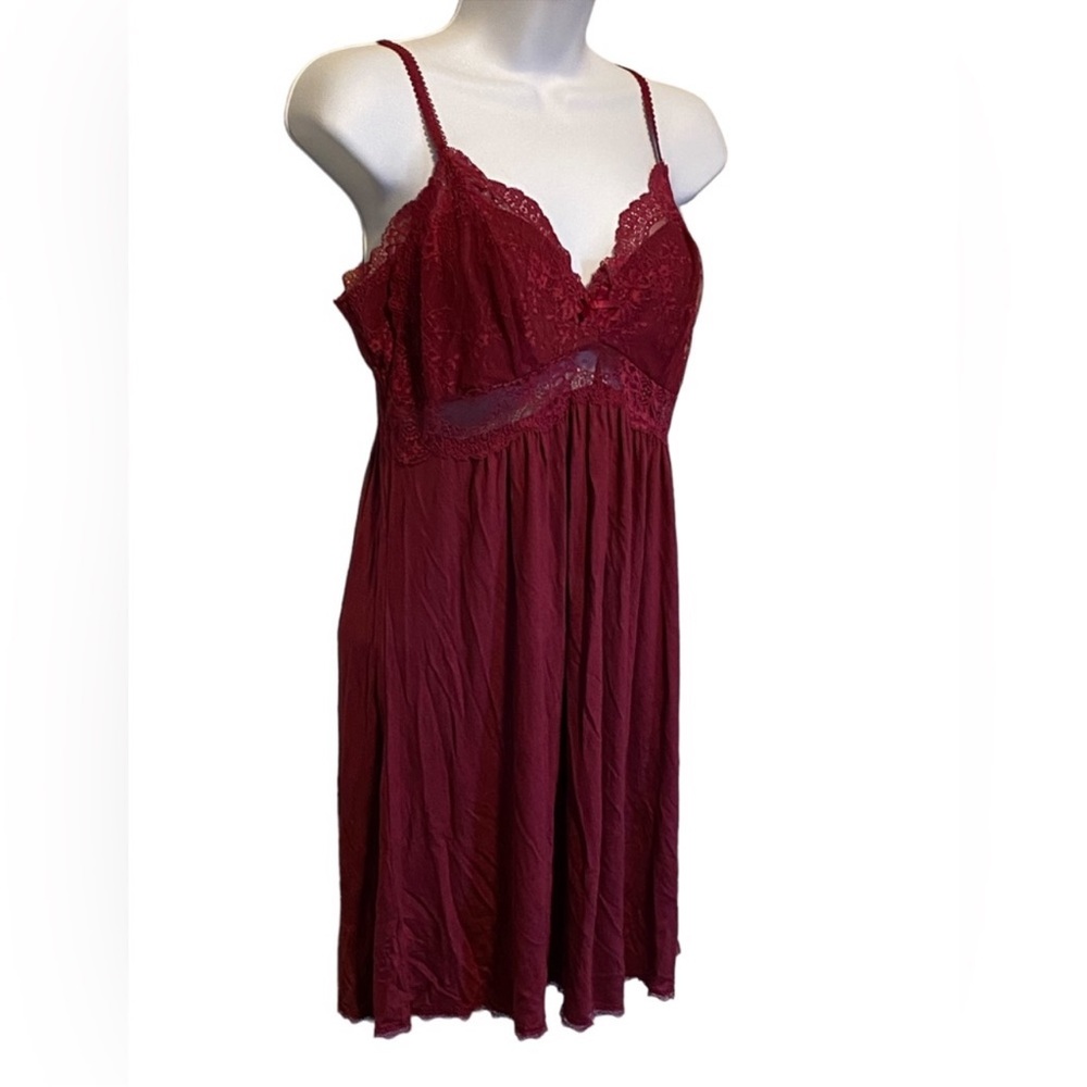 INC International Concepts Lace-Trimmed Knit Chemise Nightgown Rhododendron - Picture 4 of 9